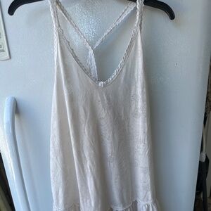 Off white tank with floral details